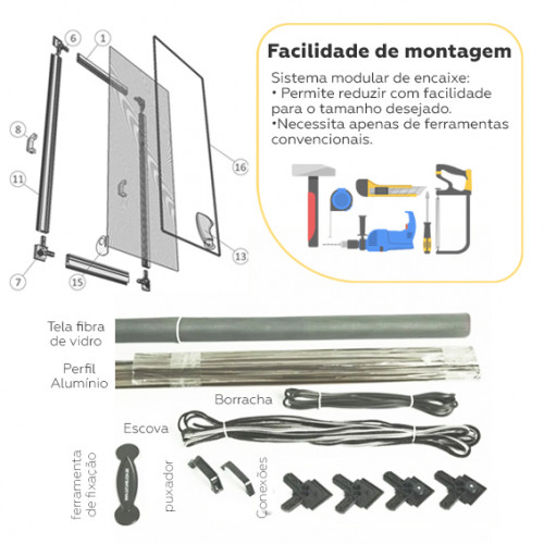 Mosquiteira Corredeira Bronze 1,00x1,20m 