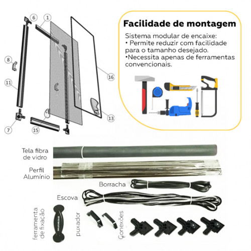 Mosquiteira Corredeira Preta 1,00x1,20m