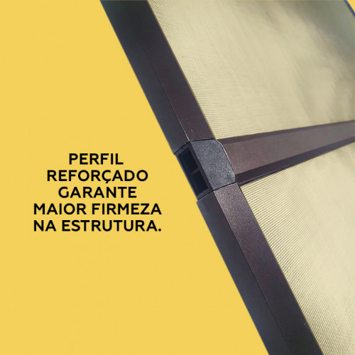 KIT MOSQUITEIRA REMOVÍVEL PARA GRANDES VÃOS BRONZE 1,20X2,00M