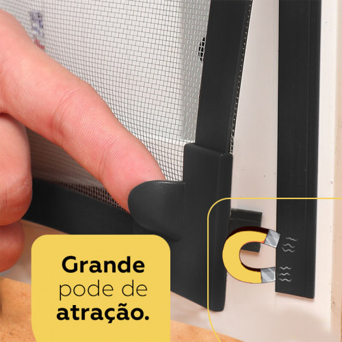 TELA MOSQUITEIRA MAGNÉTICA PRETA PARA JANELA 1,25 X 1,55m