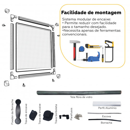 Mosquiteira Removível Bronze 0,80x0,80m