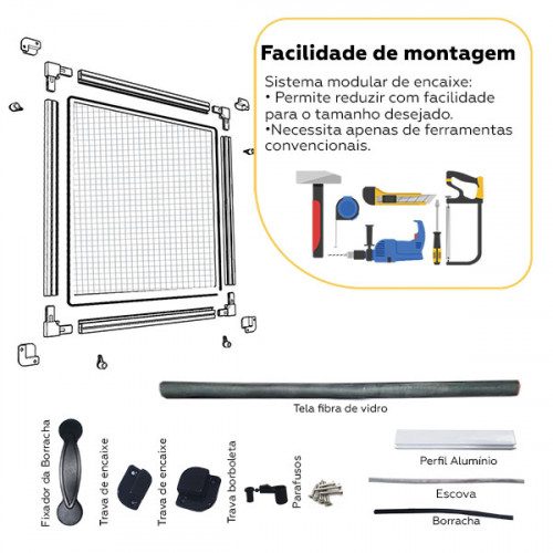 Mosquiteira Removível Cinza Claro 1,00x1,20m