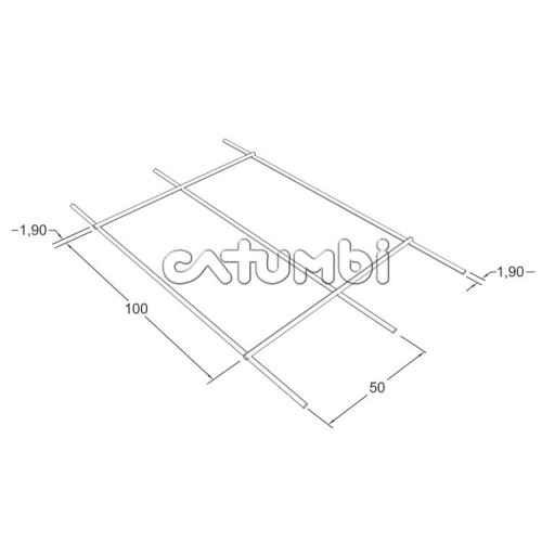 Tela Soldada Malha 100mm x 50mm fio 1,90 mm  (rolo de 25m) 1,50m